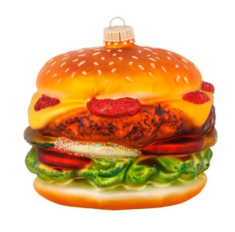 Christmas By Krebs Double Decker Cheeseburger In Paradise Glass Holiday