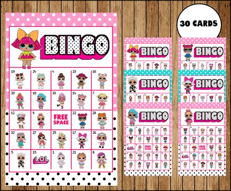 Bingo is a game of luck where players are given a 5x5 board with numbers on each square. LOL Surprise Dolls Bingo Game - Printable - 30 different ...