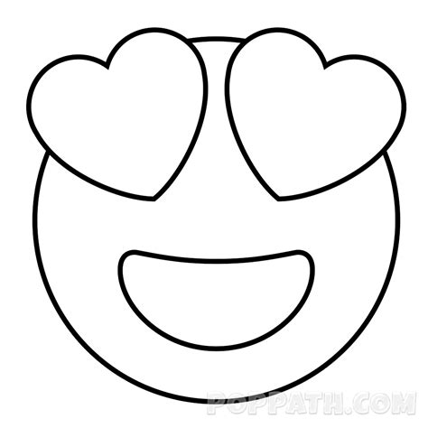 Heart Face Emoji Coloring Pages Sketch Coloring Page