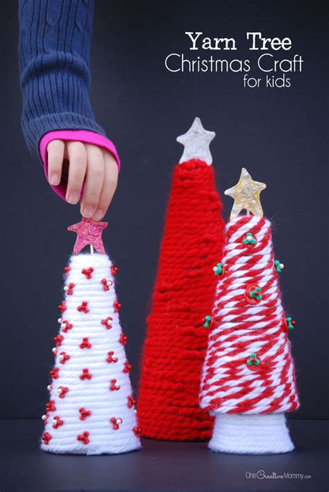Yarn Tree Christmas Craft For Kids