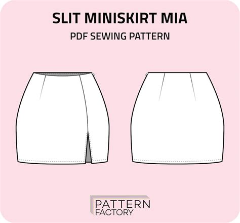slit miniskirt mia pdf sewing pattern sizes 34 52 etsy