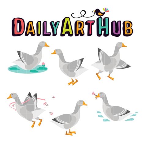 Goose Clip Art Set Daily Art Hub Graphics Alphabets And Svg