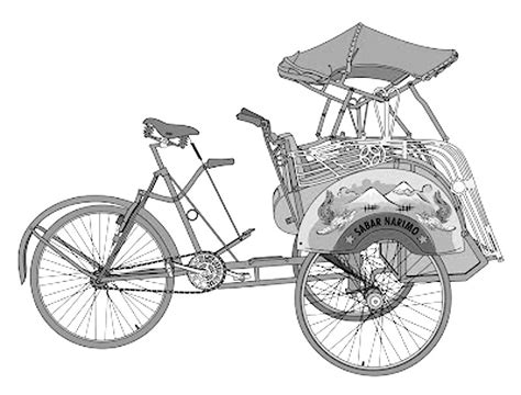 Gambar bunga hitam putih untuk mewarnai download gambar. Gambar Becak Hitam Putih untuk Mewarnai • BELAJARMEWARNAI.info