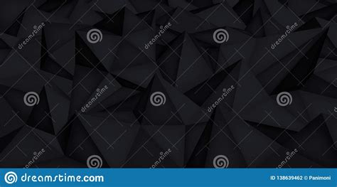 Low Polygon Shapes Dark Background Black Crystals Triangles Mosaic