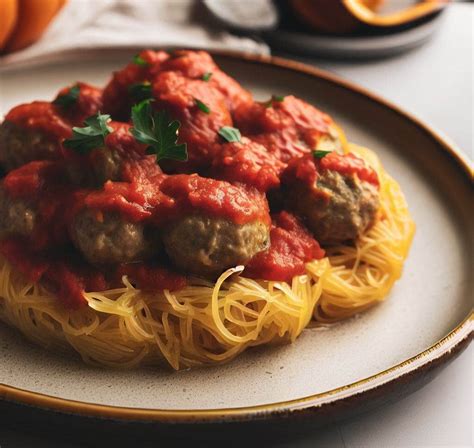 Spaghetti Squash With Turkey Meatballs And Marinara Sauce Recipe Chef