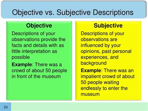 What Is The Difference Between A Subjective And Objective Observation