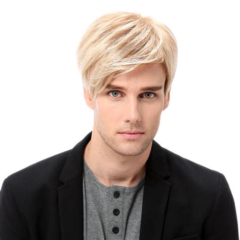 Stfantasy Mens Wig Ombre Blonde Short Straight Synthetic Hair For Male