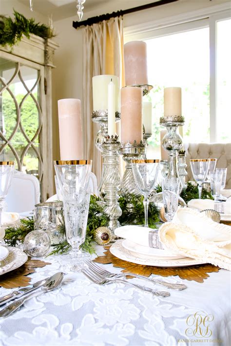 Elegant White And Gold Christmas Dining Room And Table Scape