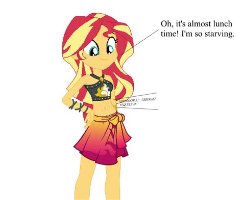 Mlpeg Sunset Shimmer Stomach Growl In Swimsuit By Ga3758 On Deviant On