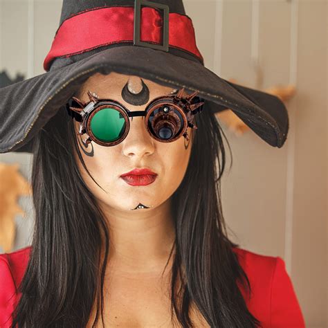Futata Steampunk Goggle With Colored Lenses And Ocular Loupe Welding Gothic Steampunk Glasses