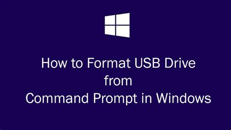 How To Format Usb Drive From Command Prompt In Windows