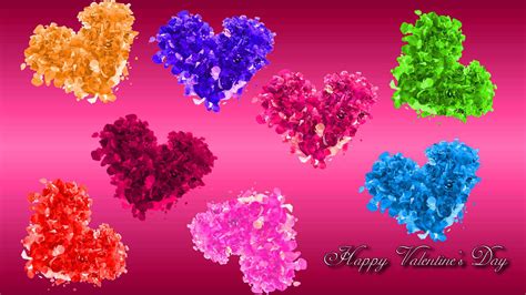 Download Love Colorful Hearts For Valentines Day Wallpaper By