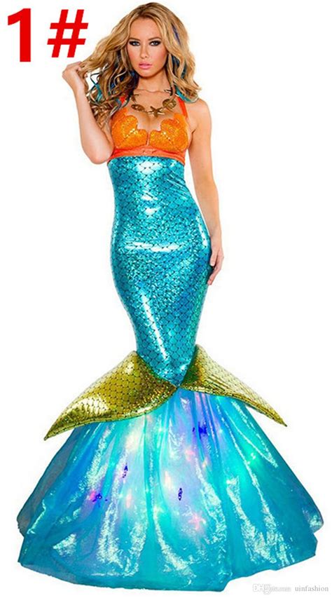 Sexy Mermaid Princess Costume Dress For Women Adult Cosplay Mermaid