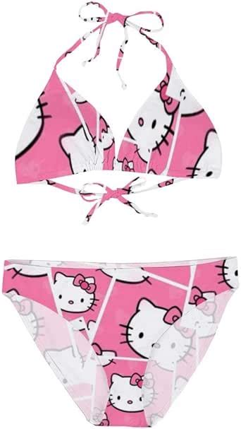 Cute Hello Kitty Bikini Swimsuit For Women Pools Beach And