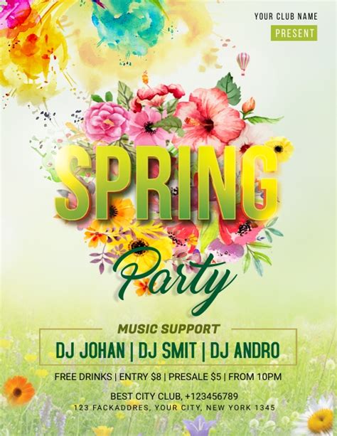 Spring Party Flyer Template Postermywall