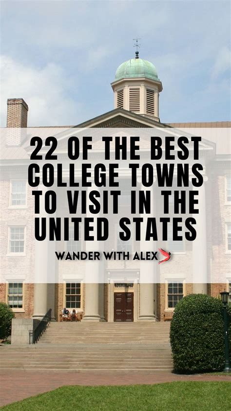 A Large Building With The Words 20 Of The Best College Towns To Visit