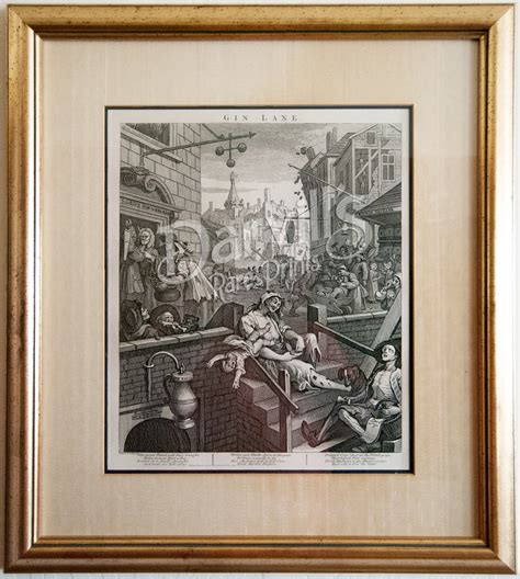 Beer Street And Gin Lane Original Hogarth Prints Engravings 1822 Heath