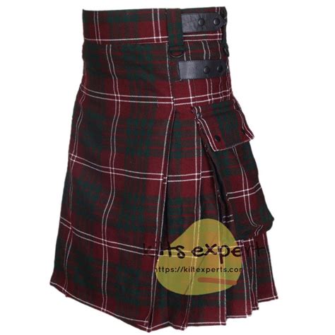 Crawford Tartan Leather Straps Utility Kilt Available In Many Tartans