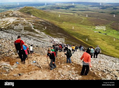 Ireland County Mayo Croagh Patrick Mountain Pilgrims Making Their