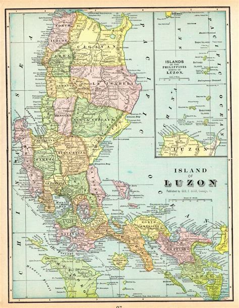 Antique Philippines Map Vintage Map Of Luzon Island 1902 Antique Map Images And Photos Finder