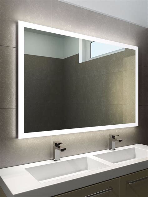 Halo Wide Led Light Bathroom Mirror Bathroom Mirror Lights Modern