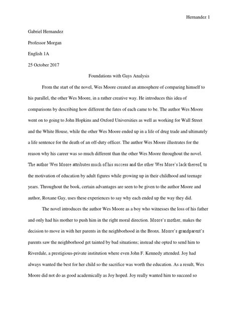 The Other Wes Moore Essay Final