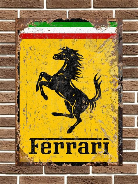 Ferrari Metal Sign Wall Plaque Garage Sign Vintage Retro Man Cave Ebay