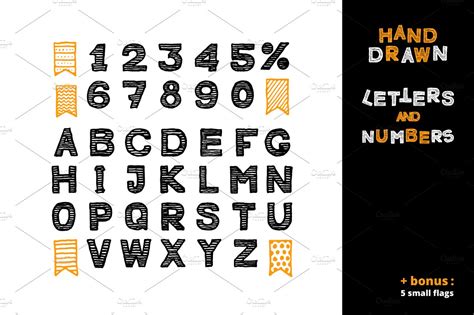 Striped Alphabet And Numbers Symbol Fonts Creative Market