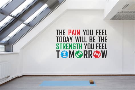 Pain Today Strength Tomorrow Motivational Gym Decal Sign Etsy