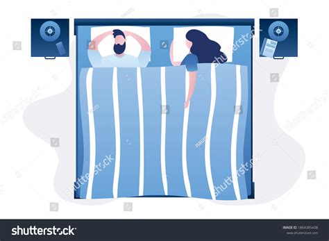 Love Couple Lying Bed Woman Man Stock Vector Royalty Free 1864385608 Shutterstock