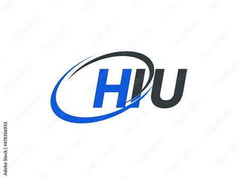 Hiu Letter Creative Modern Elegant Swoosh Logo Design Stock Vector