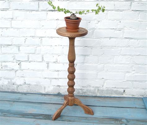 Tall Oak Wooden Plant Stand Indoor Large Hardwood Plant Stand Etsy