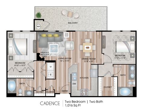 Cadence 2 Bed Apartment Serenade At Riverpark Luxury Apartments