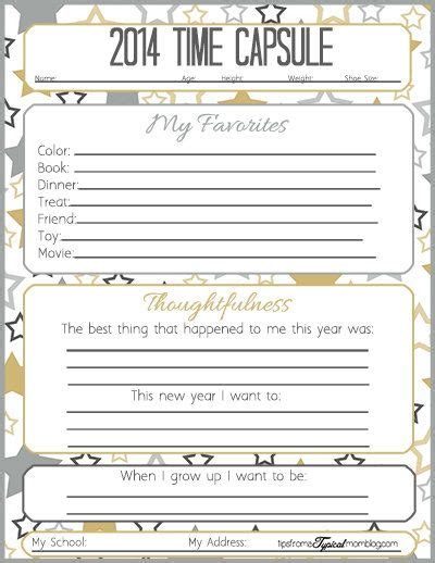 Time Capsule Printables For Kids Tedy Printable Activities
