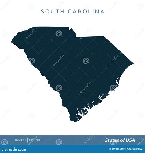 South Carolina States Of Us Map Icon Vector Template Illustration