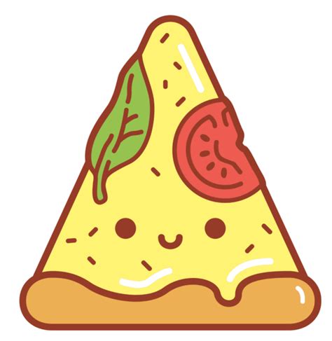 Happy Pizza Slice Cartoon Sticker Vulgrco