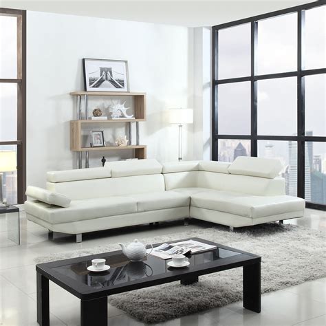 2 Piece Modern Contemporary Faux Leather Sectional Sofa Want To