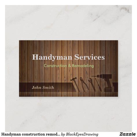 Handyman Construction Remodeling Business Cards Remodeling Business