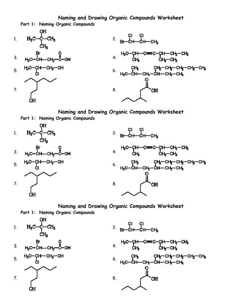 17 Naming Organic Compounds Worksheet Answer