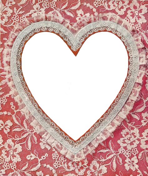 Leaping Frog Designs Vintage Free Clip Art Red Lace Heart Frame