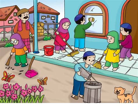Background masjid kartun 9 background check all. Gambar (29) Kerja Bakti Membersihkan Masjid | Ebook Anak