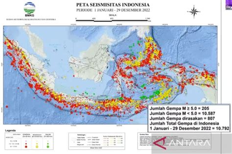 Selama 2022 Terjadi 10792 Gempa Di Indonesia Antara News Sumatera Utara