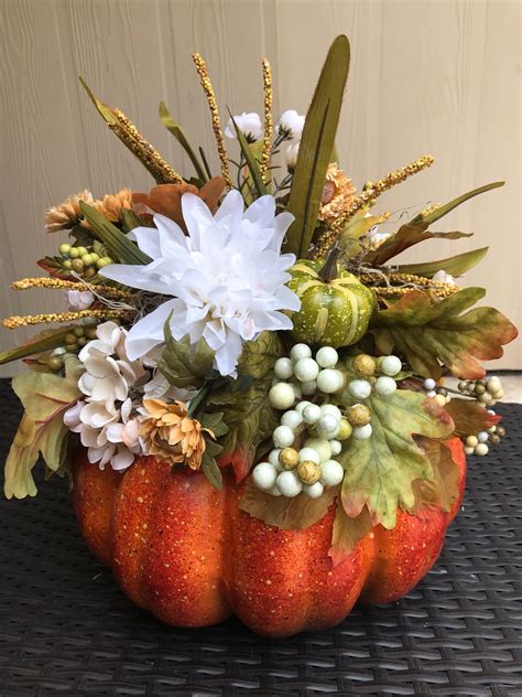 Centerpiece For Dining Table With Pumpkin Decorations For Fall Etsy