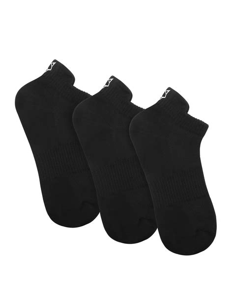 3 Pack Womens Egyptian Cotton Ankle Socks Black Naked Wolfe