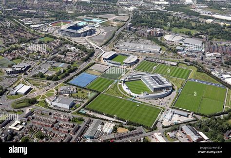 Aerial View Of The Manchester City Etihad Stadium City Football