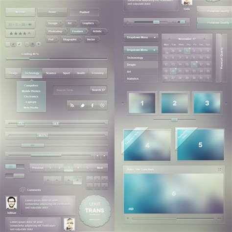 Incredible Transparent Ui Elements Kit Psd Welovesolo