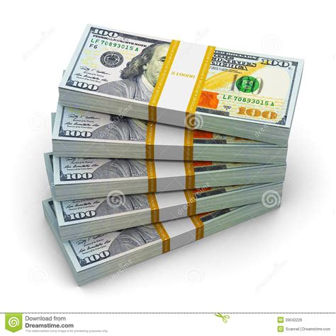 Stacks Of New 100 Us Dollar Banknotes Stock Illustration
