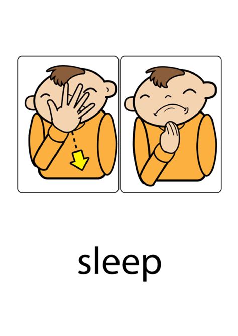 Sleep Sign Language Chart Printable Pdf Download