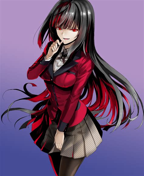 Black And Red Hair Anime Girl Posted By Zoey Thompson