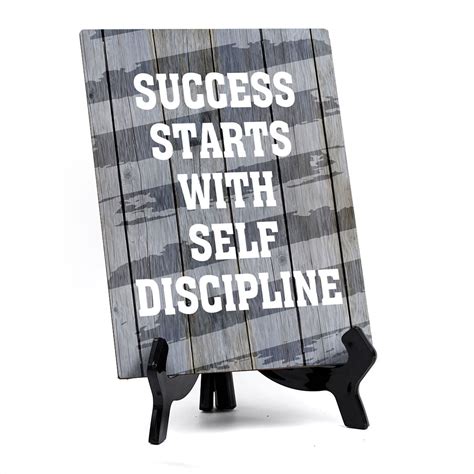 Signs Bylita Success Starts With Self Discipline Table Sign With